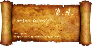 Marlep Ambró névjegykártya